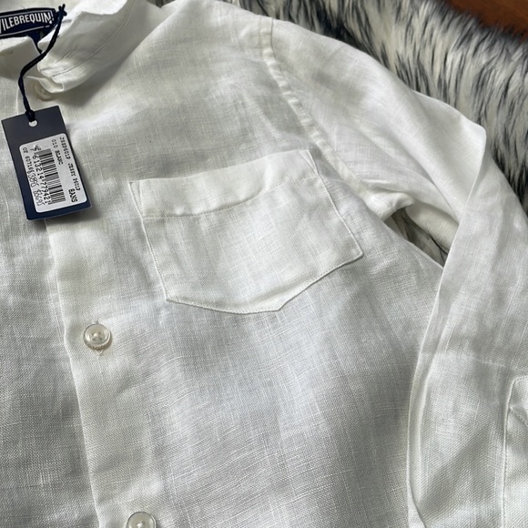 Vilebrequin Boys Jessy Linen Shirt  - White Size 8 NWT - Picture 6 of 9
